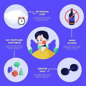 Boost your immune system infographic Stock Illustration