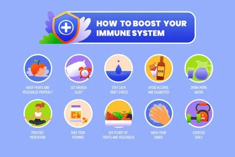 Boost your immune system infographic Stock Illustration