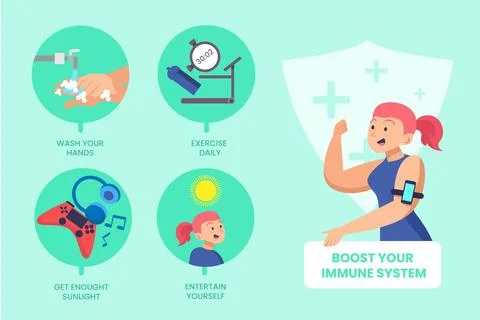 Boost your immune system - infographic Stock Illustration