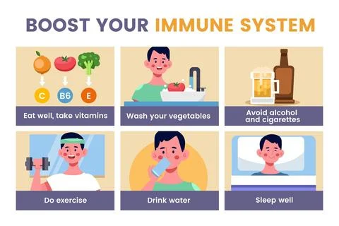 Boost your immune system infographics Stock Illustration