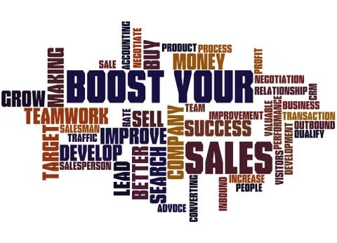 Boost Your Sales, word cloud concept Stock Illustration