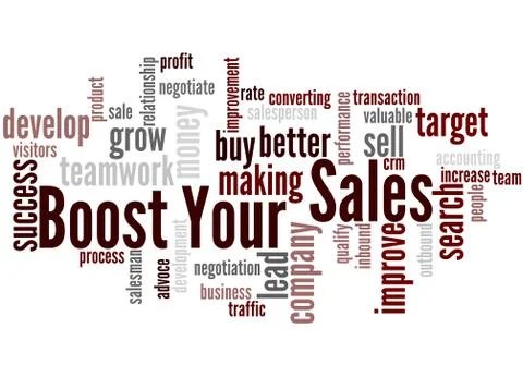 Boost Your Sales, word cloud concept Illustrazione stock