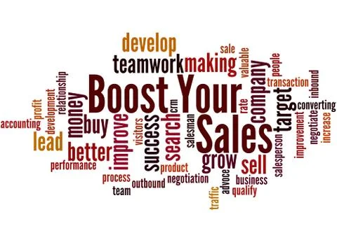 Boost Your Sales, word cloud concept Illustrazione stock