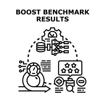 Boosting benchmark results for performance optimization and data analysis Stock Illustration
