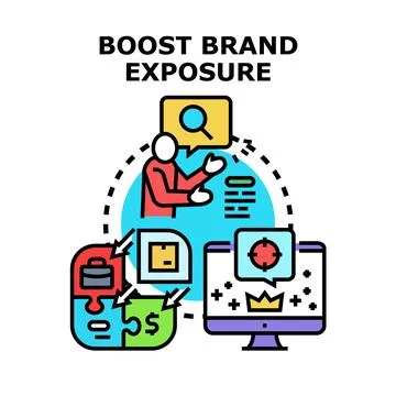 Boosting brand exposure and digital marketing strategy Stock Illustration