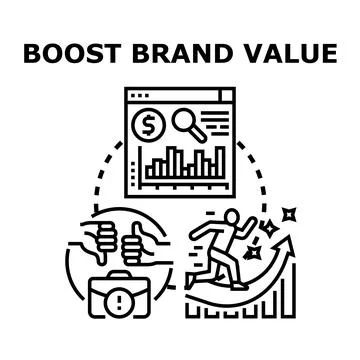 Boosting brand value concept, business reputation management Stock Illustration