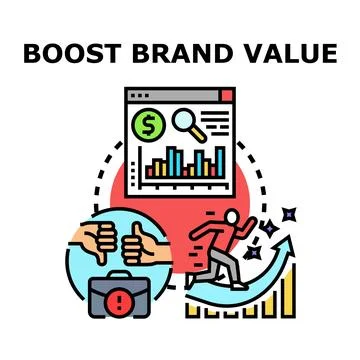 Boosting brand value concept, business reputation management Stock Illustration