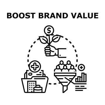Boosting brand value concept, growing customer base イラスト素材