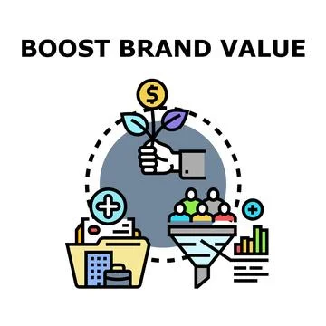 Boosting brand value concept, growing customer base Stock Illustration