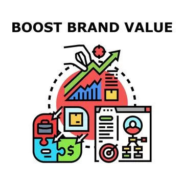 Boosting brand value through strategic market development Stock Illustration