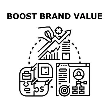 Boosting brand value through strategic market development Stock Illustration