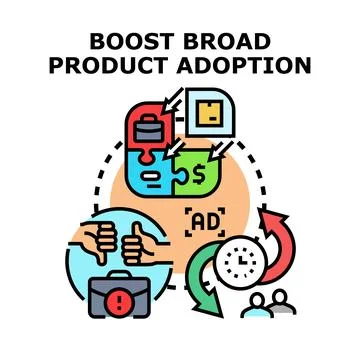 Boosting broad product adoption strategy for business growth Stock Illustration