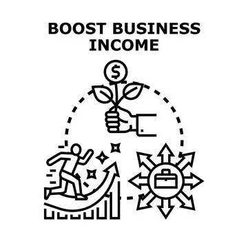 Boosting business income and developing financial growth strategy Stock Illustration