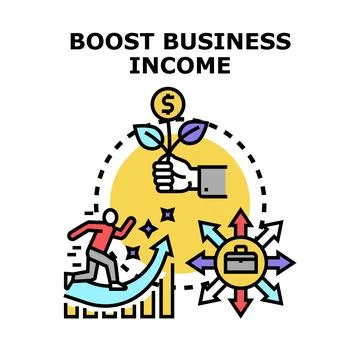 Boosting business income and developing financial growth strategy 库存插图