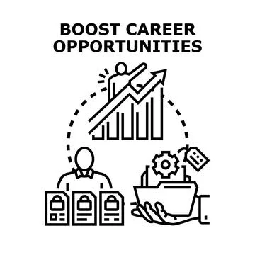 Boosting career opportunities for professional development and success Stock Illustration