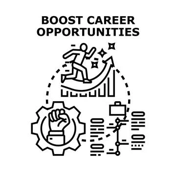 Boosting career opportunities for professional development and growth Stock Illustration