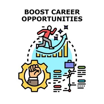 Boosting career opportunities for professional development and growth Stock Illustration