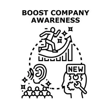 Boosting company awareness concept through successful marketing Stock Illustration