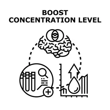 Boosting concentration level, mental development, and brain function concept Stock Illustration