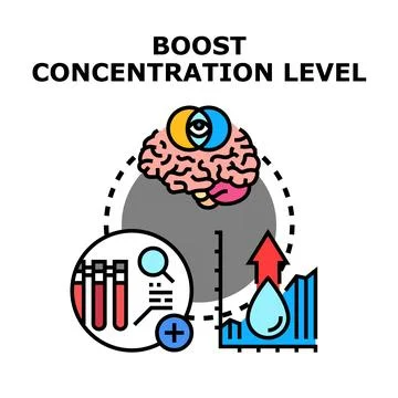 Boosting concentration level, mental development, and brain function concept Stock Illustration