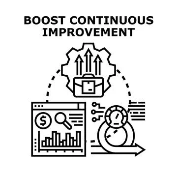Boosting continuous business improvement and development process Stock Illustration