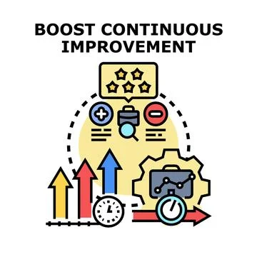 Boosting continuous business improvement and process optimization strategy Stock Illustration