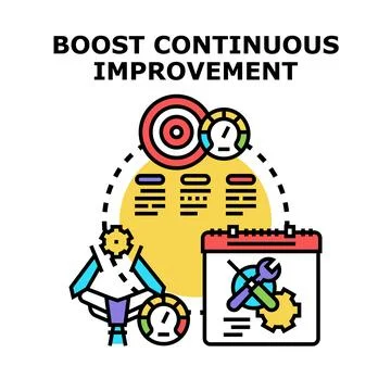 Boosting continuous improvement process and operational development Stock Illustration