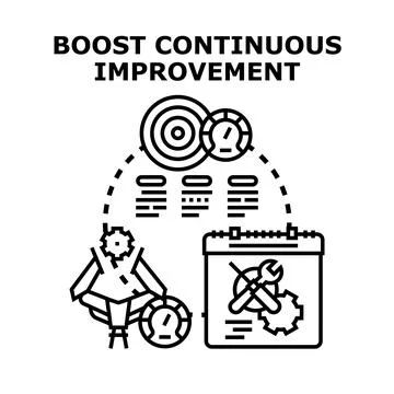 Boosting continuous improvement process and operational development Stock Illustration