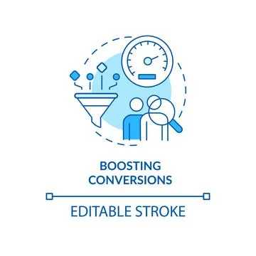 Boosting conversion blue concept icon Stock Illustration