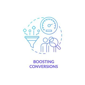 Boosting conversion blue gradient concept icon Stock Illustration