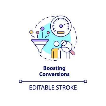 Boosting conversion concept icon Stock Illustration