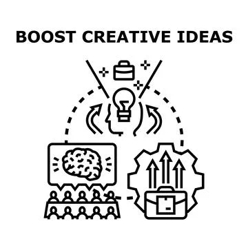 Boosting creative ideas and business innovation development process イラスト素材