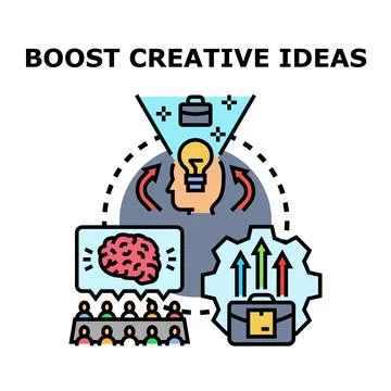 Boosting creative ideas and business innovation development process 스톡 일러스트