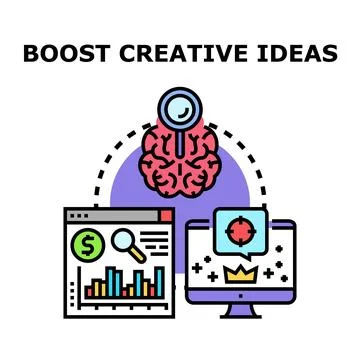 Boosting creative ideas for business development and marketing strategy Stock Illustration