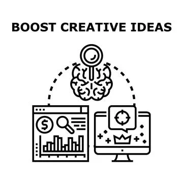 Boosting creative ideas for business development and marketing strategy Stock Illustration
