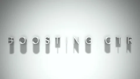 Boosting ctr 3D title animation white text on a white background Stock Footage 299647576