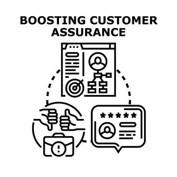 Boosting customer assurance evaluating feedback and quality Stock Illustration