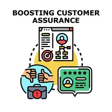 Boosting customer assurance evaluating feedback and quality Stock Illustration