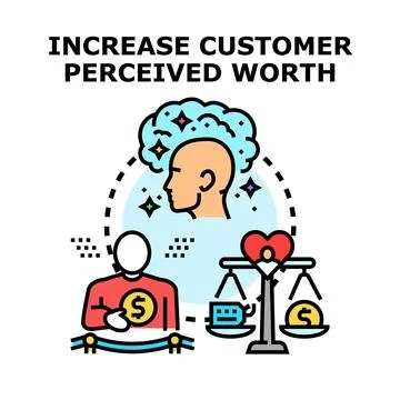 Boosting customer value and perceived worth illustration Stock Illustration