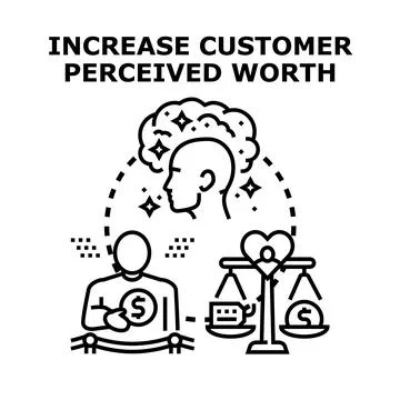 Boosting customer value and perceived worth illustration Stock Illustration