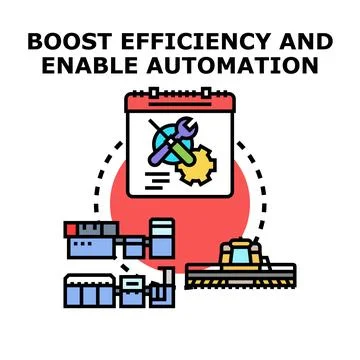 Boosting efficiency and enabling automation through industrial processes Stock Illustration