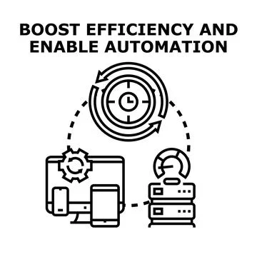 Boosting efficiency and enabling automation process concept 스톡 일러스트