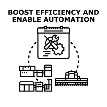 Boosting efficiency and enabling automation through industrial processes Stock Illustration