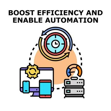 Boosting efficiency and enabling automation process concept Stock Illustration