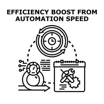 Boosting efficiency with automation speed process optimization 库存插图