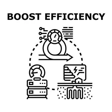 Boosting efficiency concept with data optimization and sustainable energy Stock Illustration