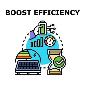 Boosting efficiency concept with renewable energy innovation Stock Illustration