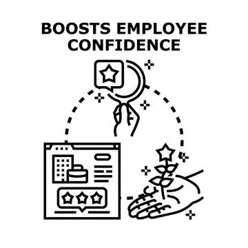 Boosting employee confidence and performance in professional development 스톡 일러스트