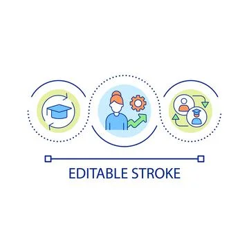 Boosting employee qualifications loop concept icon 스톡 일러스트