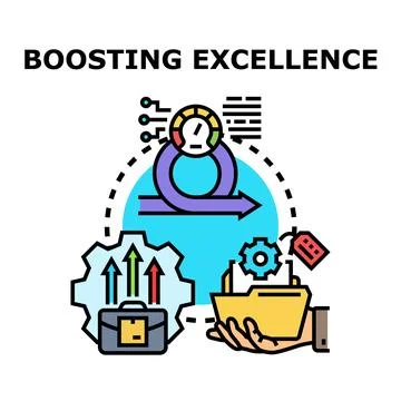 Boosting excellence concept vector improving business success strategy Stock Illustration